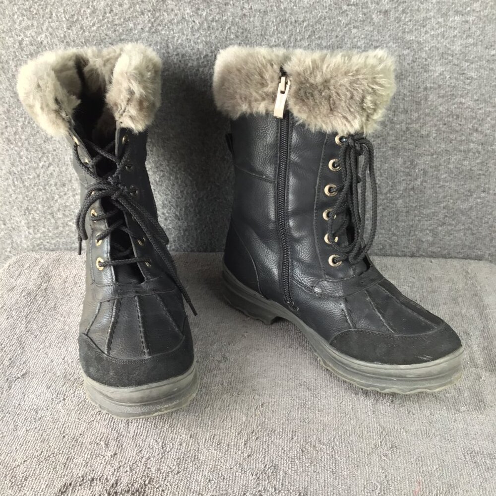 Comfy Moda Leather/Faux Fur Waterproof Boots Women's Size 8